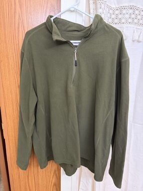 Magellan Outdoors Olive Green Quarter-Zip Fleece Pullover